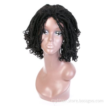 Synthetic Short crochet braid Afro Wig cosplay Ombre color Dreadlock Hair Wig Black afro short kinky curly synthetic wigs